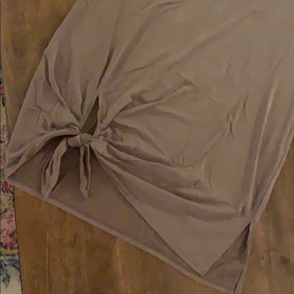 Olive Green Tie Front Top - Picture 2 of 5